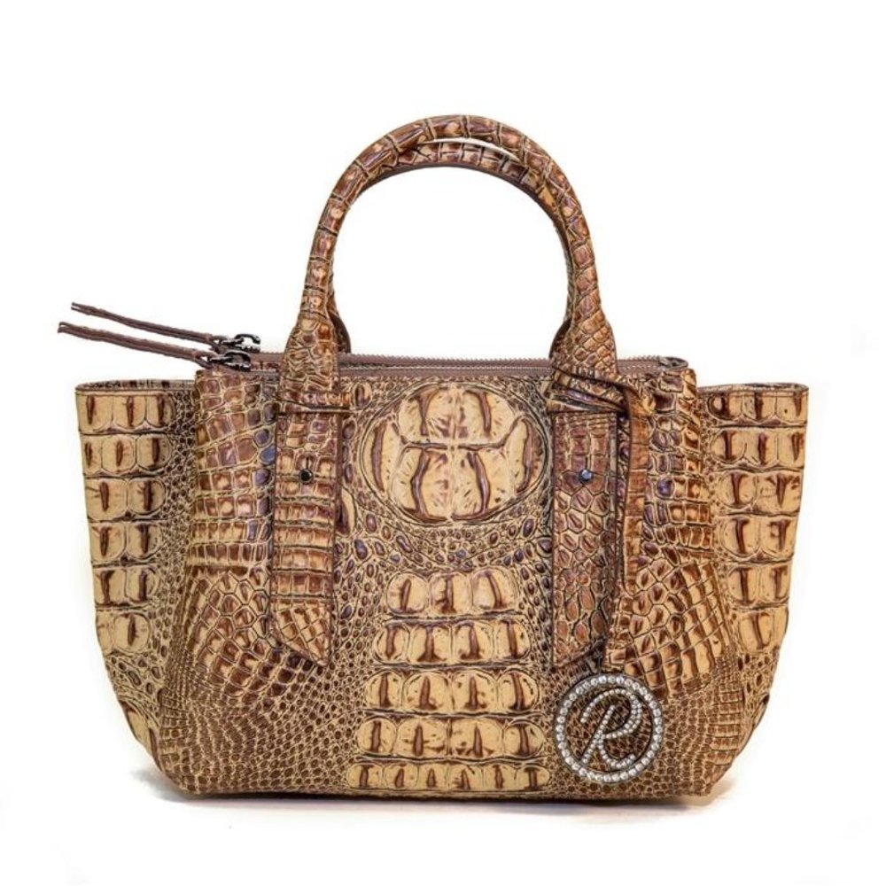 Raviani Brown Genuine Leather Mini Satchel